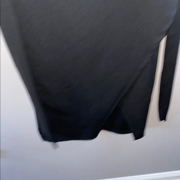 Boohoo Black Asymmetrical Sheath Dress V-Neck Dolman Sleeve - Picture 6 of 13